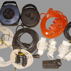 Kabeltasche m. div. Verlängerungen + Verteilern